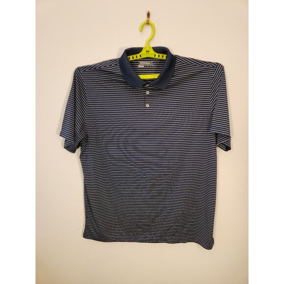 Nike Golf Tour Performance Polo Shirt Mens 2XL XXL Blue Striped Dri-Fit - Picture 3 of 12